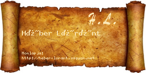 Héber Lóránt névjegykártya